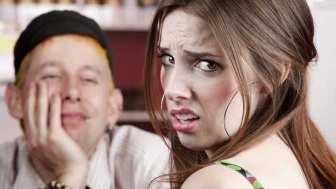What does it mean when a guy stares at you from a far on a date?