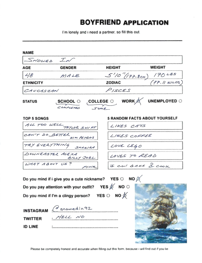 Would You Be Willing To Fill This For Fun?