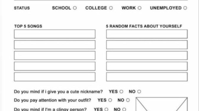 Would You Be Willing To Fill This For Fun?