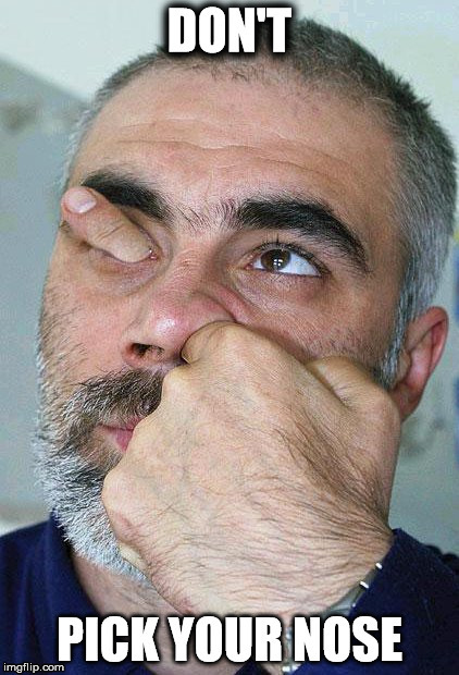 Did you read that picking your nose can lead to getting Alzheimers?