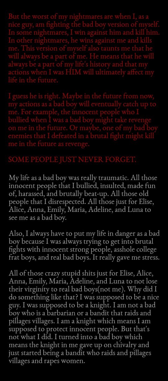What do you think of this traumatic past of mine?