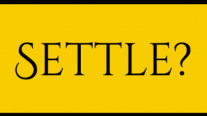 What's the difference between SETTLE and SETTLE DOWN?