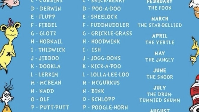 What’s your Dr. Seuss name according to this graphic?