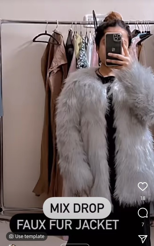 Faux fur jacket in grey color?