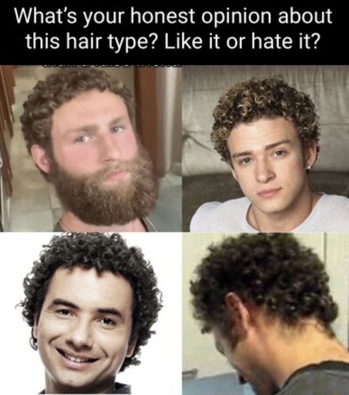 Women, what do you think about this type of curly hair on men? Does it look better than straight or not as good?