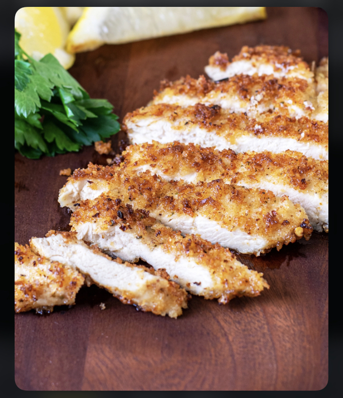 With (breaded) Italian, Chicken Cutlets