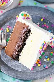 This is an ice cream cake. Made of ice cream but has cake crumbles in the center.
