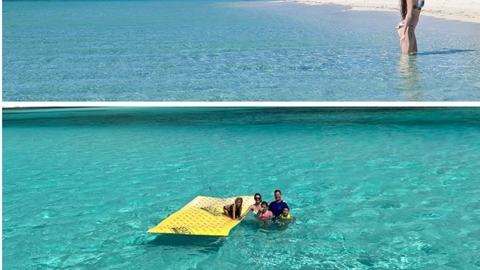 Which color of beach water looks prettiest?