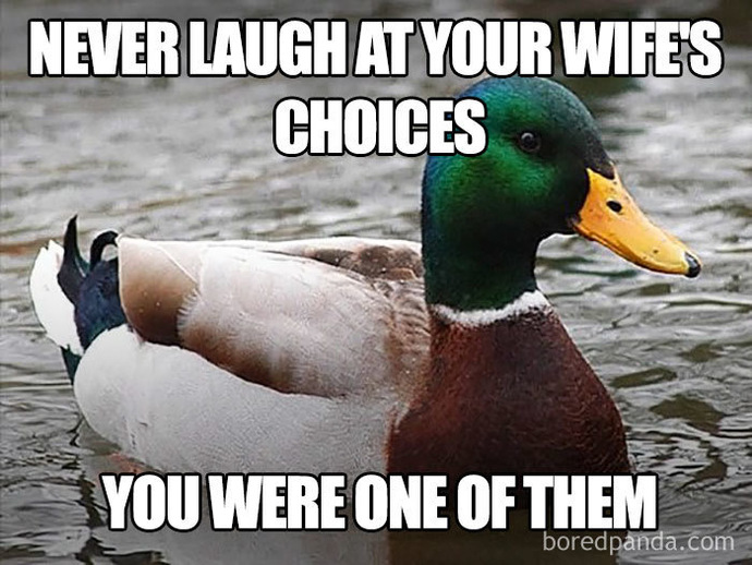 Funny examples of marital bliss? Can you contribute a joke or meme?