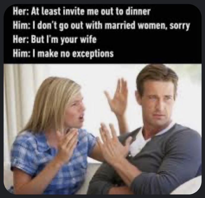 Funny examples of marital bliss? Can you contribute a joke or meme?