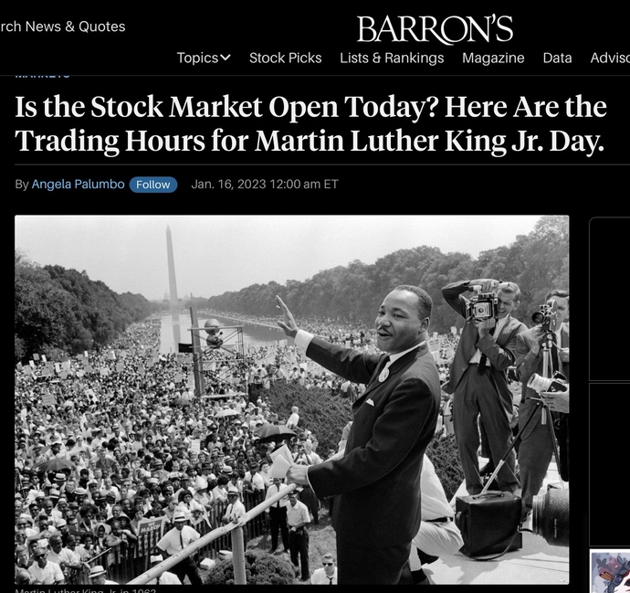 Am I racist that I’m bummed the Stock Market is closed on MLK day?