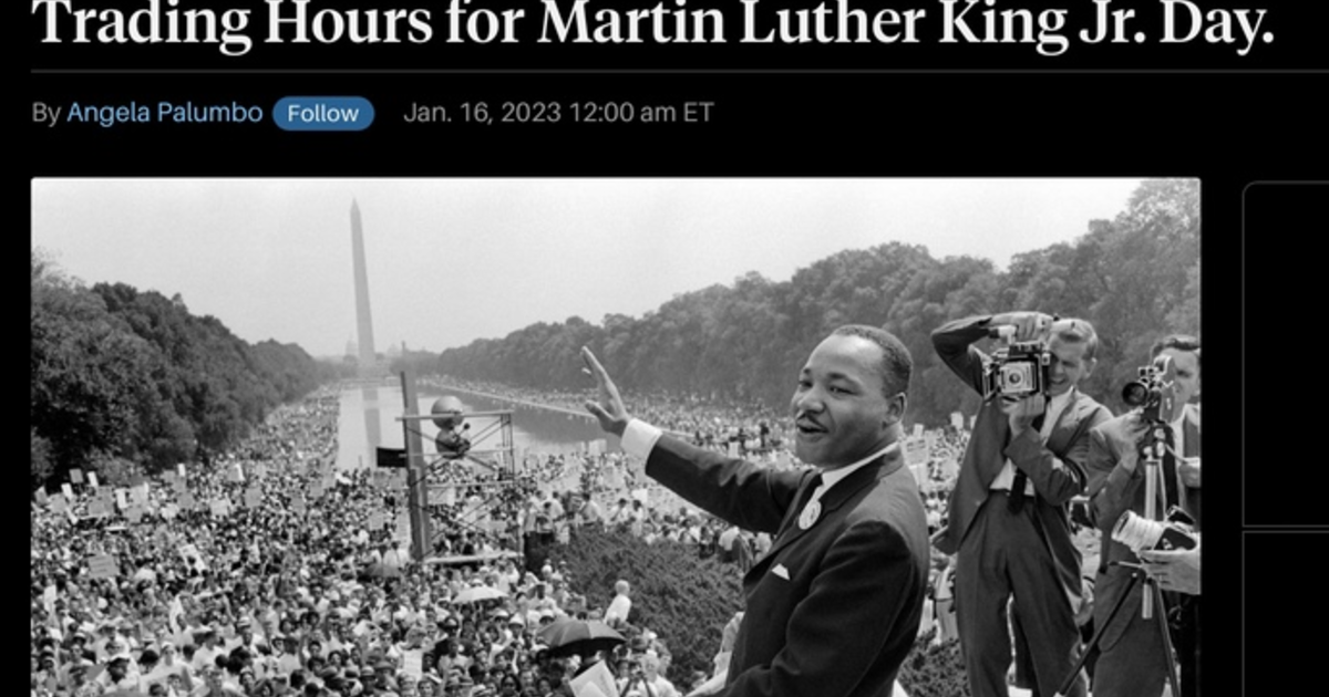 Am I racist that I’m bummed the Stock Market is closed on MLK day