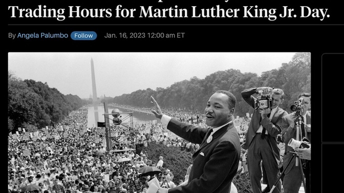 Am I racist that I’m bummed the Stock Market is closed on MLK day?