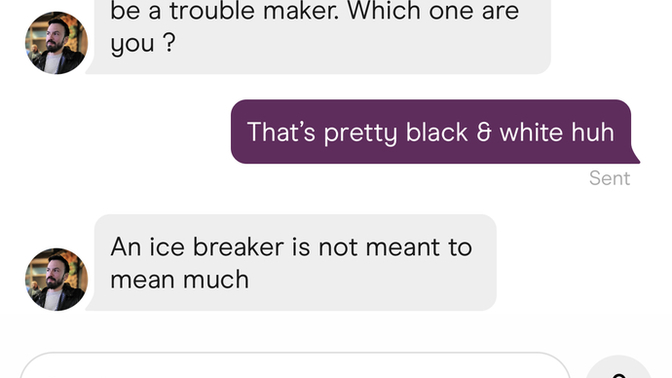 Was I giving this guy on the dating app a hard time unnecessarily?