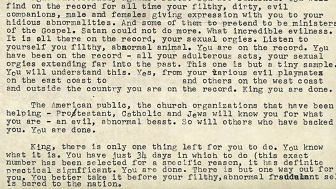 What do you think of the FBI sending this to MLK?
