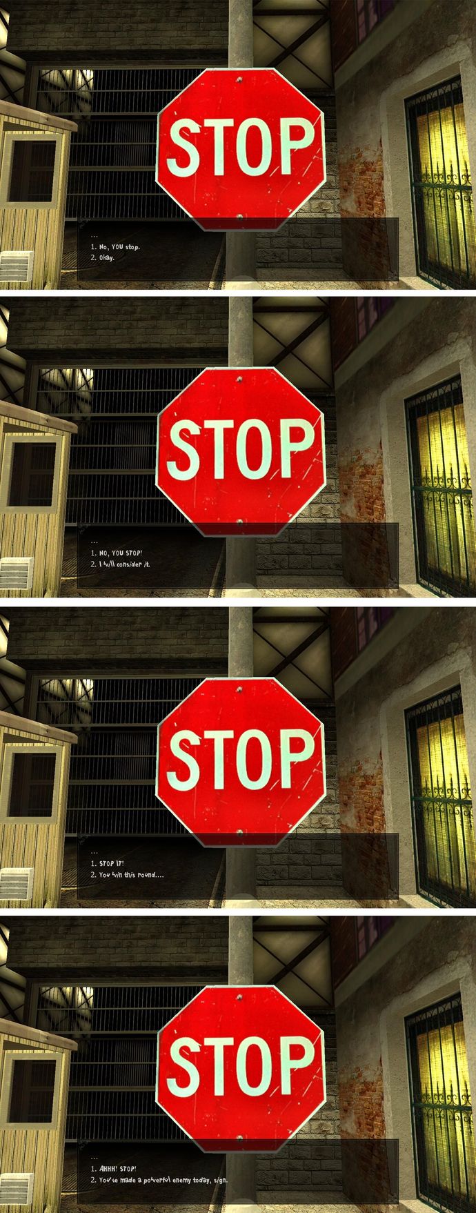 What would you do if you saw a drunk lady flirting with a stop sign?