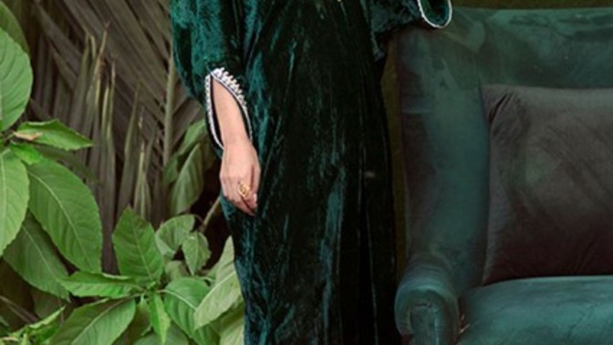 This dress is called kaftan and it's in velvet fabric which color looks nice?