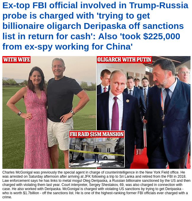 Do you remember the FBI claiming Trump colluded with Russia?