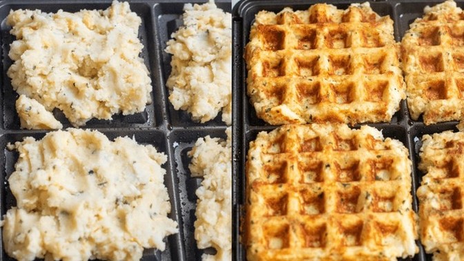 Would you ever eat waffles made from left over mashed taters?