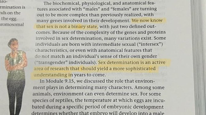 Parent elected to the school board exposes woke, fake science in textbook that denies biological sex is binary! What are your thoughts?