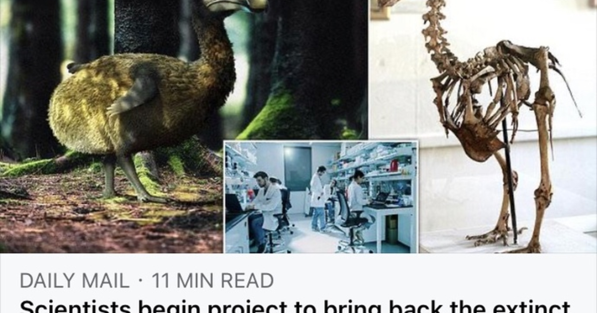Should extinct animals be brought back if they died out from natural ...