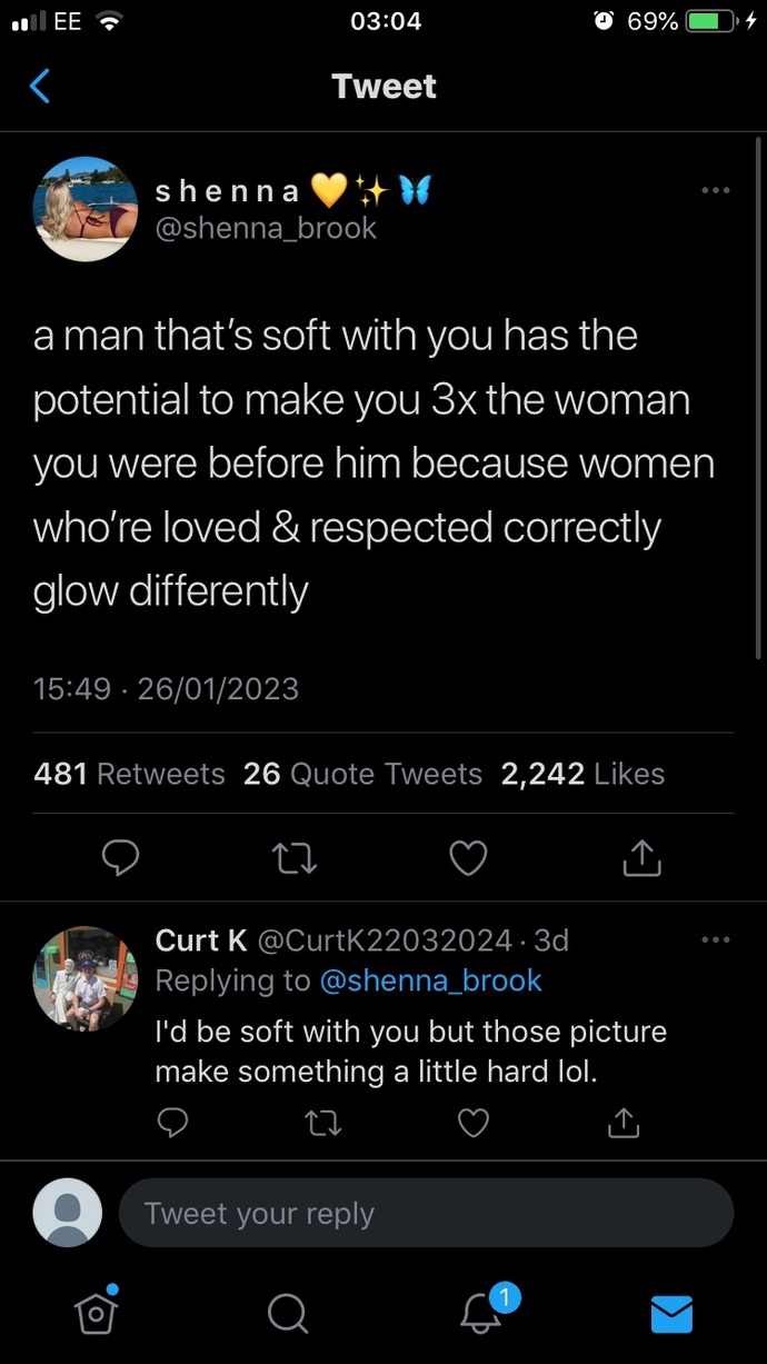 What makes a man be soft with you?