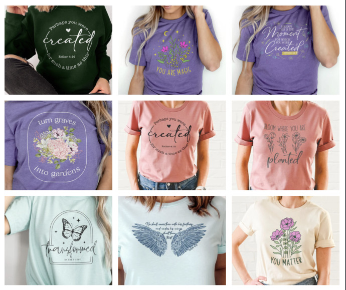 Which of these tees looks prettier, they all have good messages?