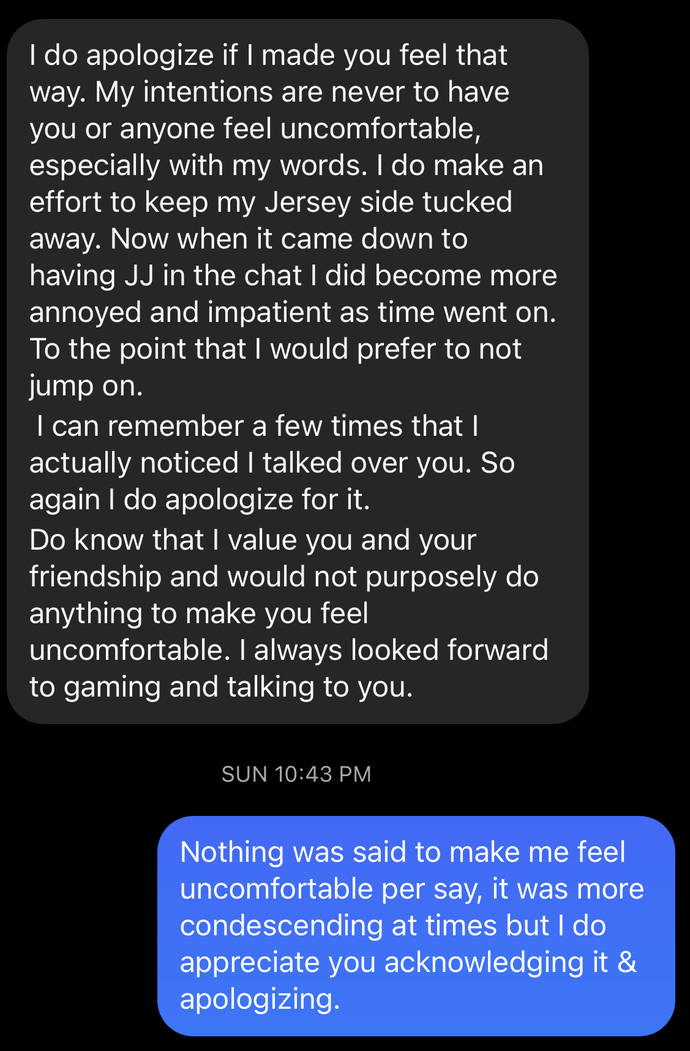 Was I cold with my gamer friend?
