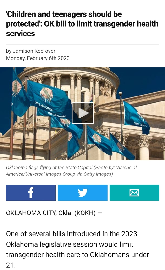 Oklahoma Gov, Sparks Protest over the Banning of Children being able to have a full permanent sex change, is he wrong or right?