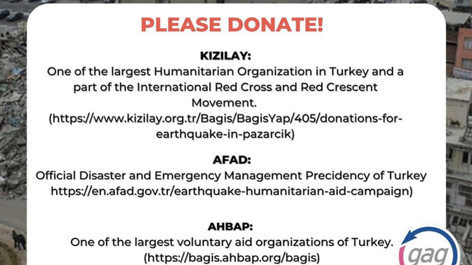 Would you like to support the earthquake in Turkey?