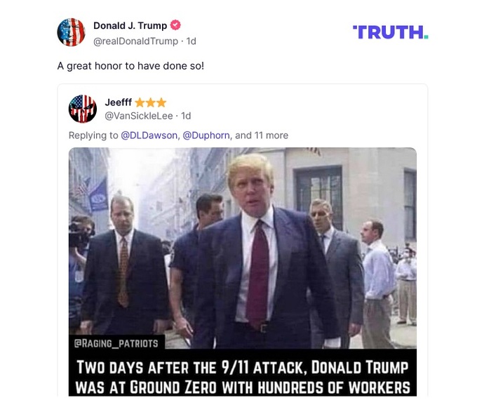 He was not there during 9/11 - He was no where to be found, only on the radio saying how his building is the biggest now - do you believe he was?