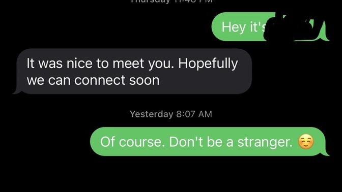 I was grocery shopping and a guy approached me and we chatted. before he left he asked me to take his number. We texted but he kinda disappeared?