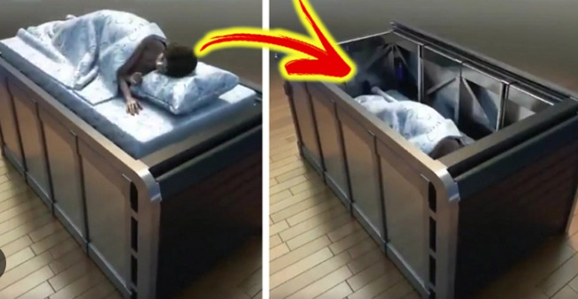 What do you think of this bed which swallows you and saves your life in case of an earthquake?