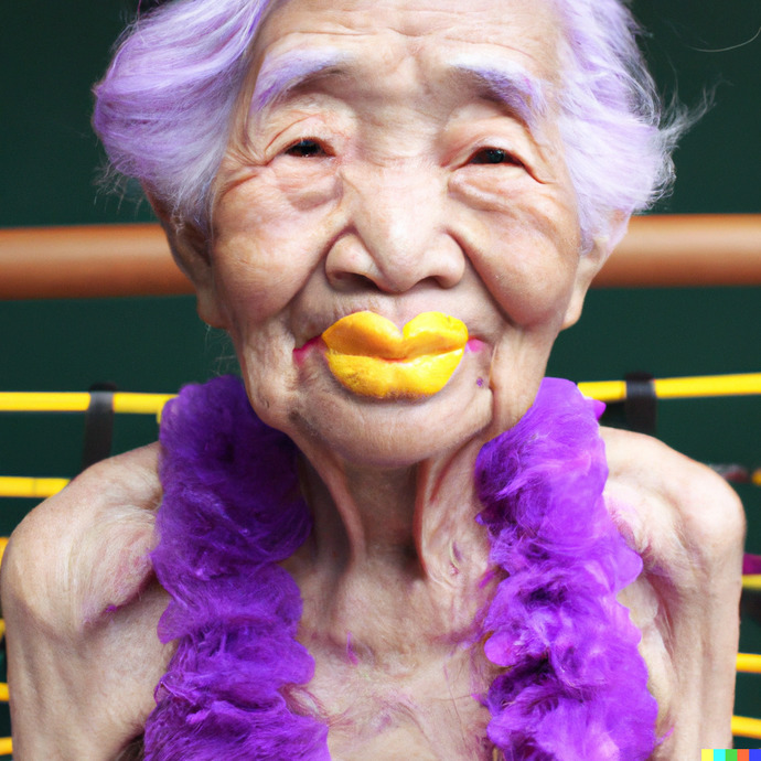 Does this 95yo woman look unique, authentic and happy with this style? Or is it a bit too much?
