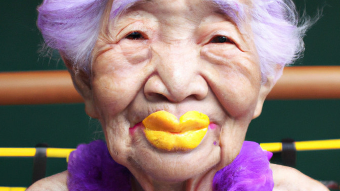 Does this 95yo woman look unique, authentic and happy with this style? Or is it a bit too much?