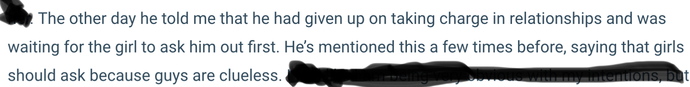 Does he just want to be friends?
