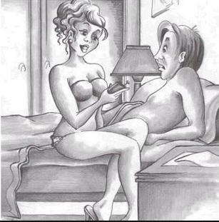 "Its my husband - he says hell come home late because hes at the pub with you!"