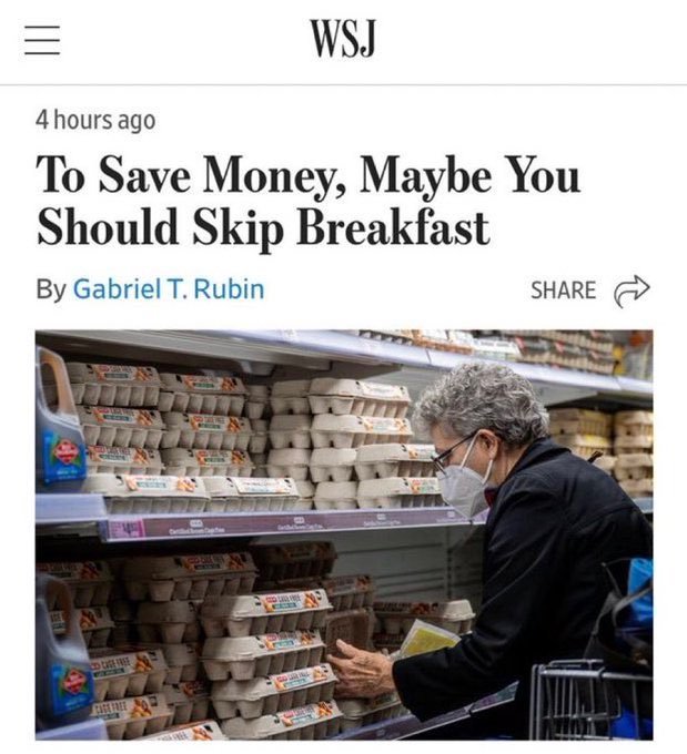 Do you agree with WSJs idea of skipping breakfast to save money?