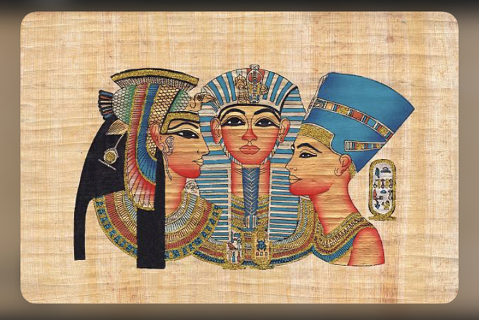Left: Cleopatra Middle: Thutmose lll (?) Right: Nefertiti