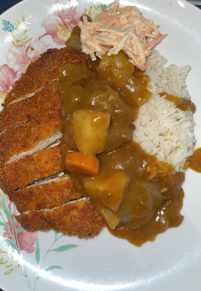 Japanese chicken katsu curry rice 🤤