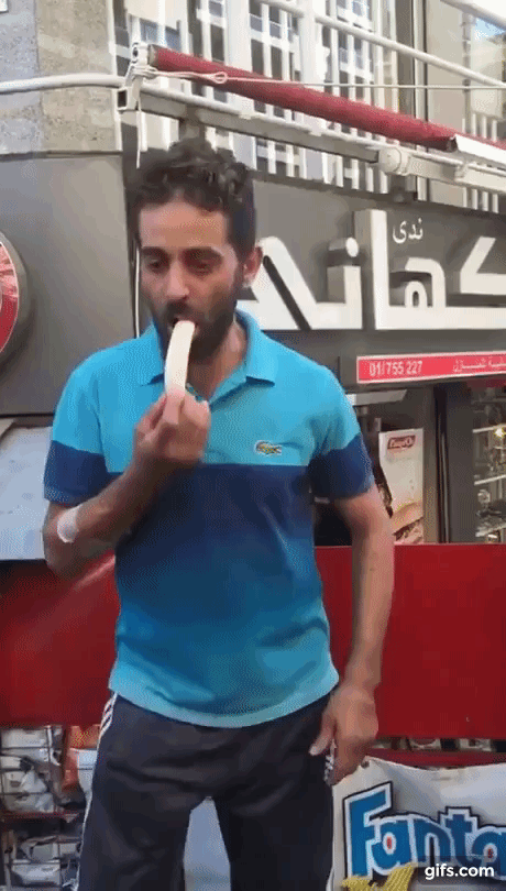 If a banana is bent which way do you put it in your mouth?