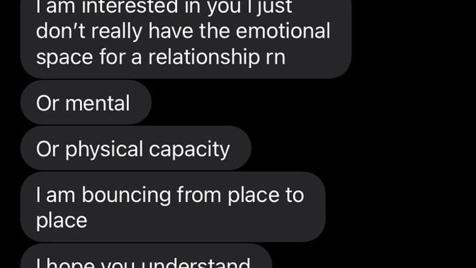 What does he mean by “interested in me” when he clearly says he’s not?