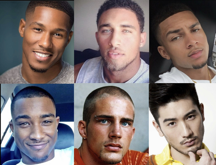 Love how each of their goatees are hardly noticeable