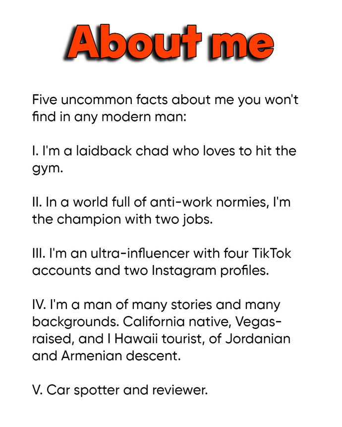 Thoughts on this album-and-bio combo for Tinder?