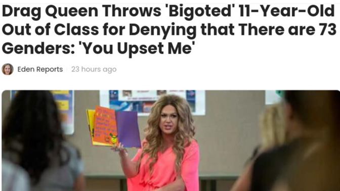 Guys, should 11 year old children be kicked out of class if they don't agree with the drag queen teacher?