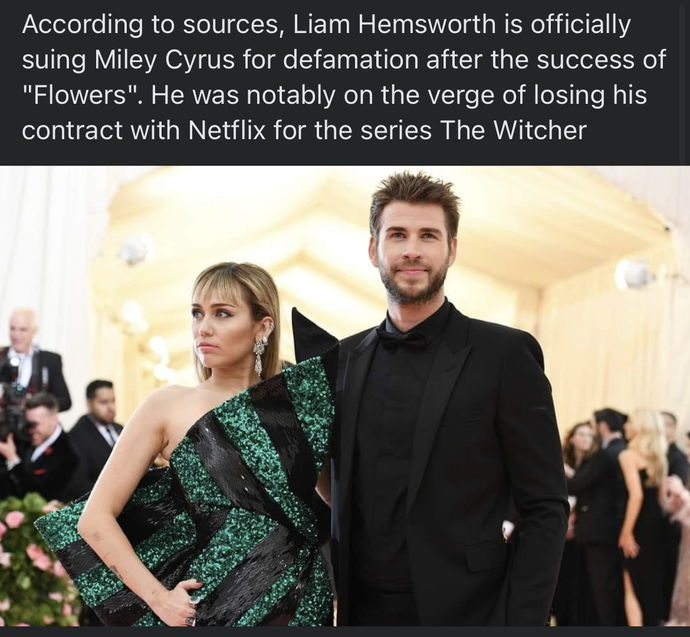 Is it fair for Liam Hemsworth to sue Miley Cyrus over her song about him?