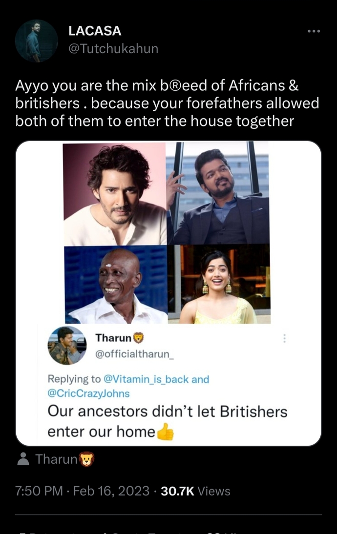 North male proud his ancestors only gave entry to Britishers