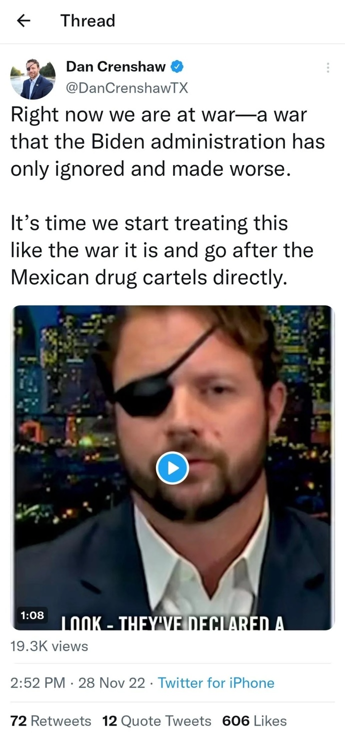 Do you agree or disagree with the idea of declaring war on Mexico and invading them?