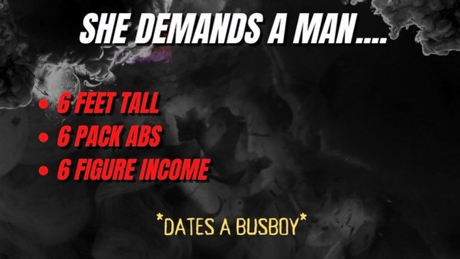 In a YouTube survey, attractive, not beautiful, college girls' requirements for marriage are 6 ft, and a 6-figure income. Are they being realistic?