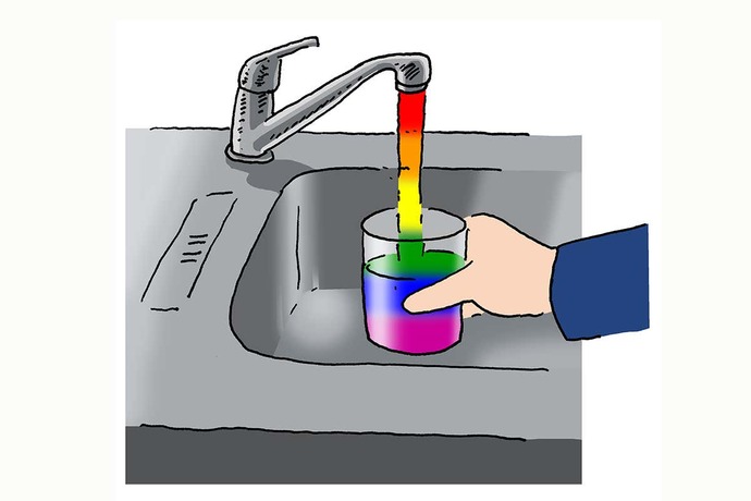 Just look how gay this tap water is smh